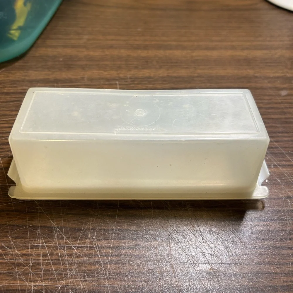 Tupperware Sheer Clear Butter Dish Keeper Vintage 637-2 636-1 Kitchen Storage